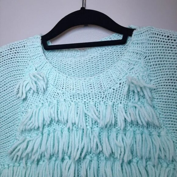 3/$20 Vintage Handmade Knit Kids Sweater Shag Raglan Scoop Neck Pullover 70s 80s - Picture 9 of 9